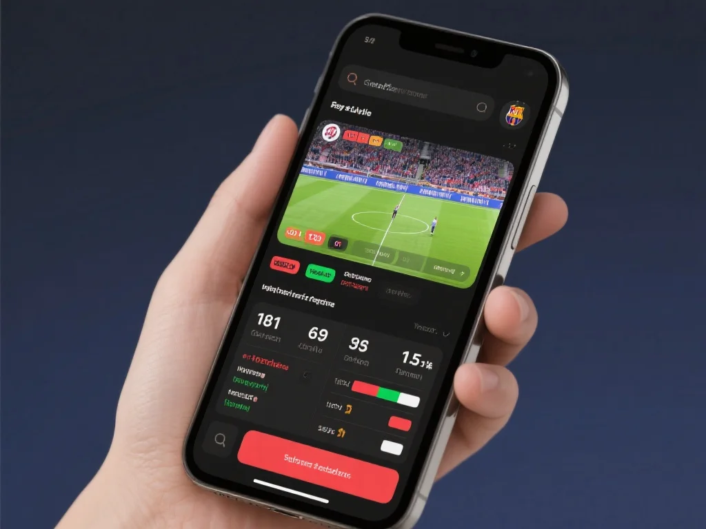 智能手机上的体育直播界面