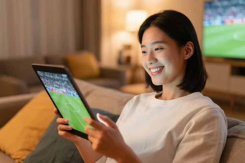 用户在平板上享受无缝观赛